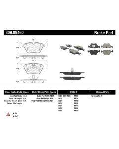 StopTech Sport Brake Pads with Shims/Hardware BMW Front- STOP-309.09460