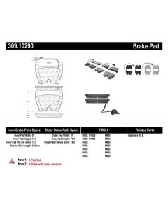 StopTech Sport Brake Pads with Shims/Hardware Front- STOP-309.10290