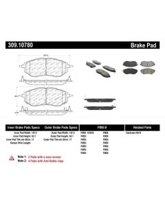 StopTech Sport Brake Pads with Shims/Hardware Subaru Front- STOP-309.10780