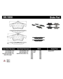 StopTech Sport Brake Pads with Shims/Hardware Rear- STOP-309.10950