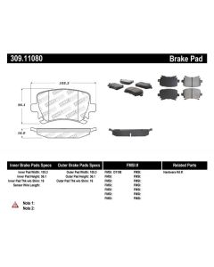 StopTech Sport Brake Pads with Shims/Hardware Rear- STOP-309.11080