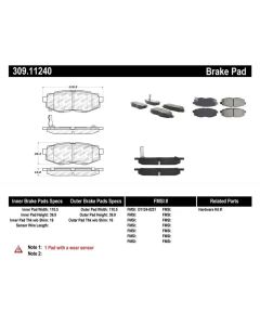 StopTech Performance 06-10 Subaru Legacy Sedan/Outback/13 BRZ / 13 Scion FR-S Rear Brake Pads - 309.11240