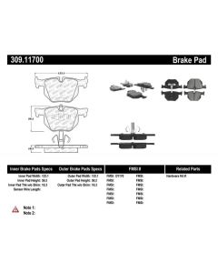 StopTech Sport Brake Pads with Shims/Hardware BMW Rear- STOP-309.11700