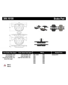 StopTech Performance Brake Pads - 309.16100