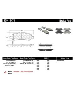 StopTech Sport Brake Pads with Shims/Hardware Dodge Dart Rear 2013-2016- STOP-309.16470