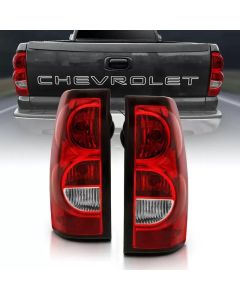 ANZO 2004-2007 Chevy Silverado Taillight Red/Clear Lens w/Black Trim (OE Replacement) - 311302