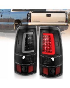 ANZO 2003-2006 Chevy Silverado 1500 LED Taillights Plank Style Black w/Clear Lens - 311333