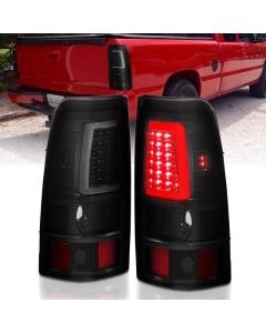 ANZO 2003-2006 Chevy Silverado 1500 LED Taillights Plank Style Black w/Smoke Lens - 311334