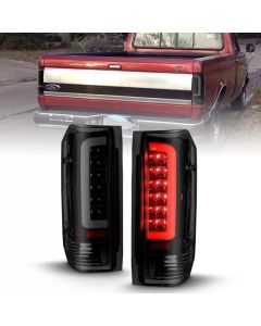 ANZO 1987-1996 Ford F-150 LED Taillights Black Housing Smoke Lens (Pair) - 311351