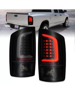 ANZO 2002-2006 Dodge  Ram 1500 LED Tail Lights w/ Light Bar Black Housing Smoke Lens - 311369