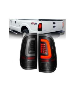 Anzo USA LED Tail w/ Lights Bar Black Housing Smoke Lens Ford F-250|F-350 |F-450|F-550 2008-2016- AN