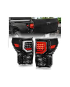 Anzo 07-11 Toyota Tundra Full LED Tailights Black Housing Clear Lens G2 (w/C Light Bars) - 311386