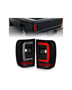 ANZO 01-11 Ford Ranger LED Taillights - Black Housing w/ Smoke Lens & Light Bar - 311391