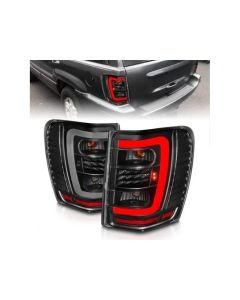 Anzo USA LED Tail Lights w/ Light Bar Black Housing Clear Lens Jeep Grand Cherokee 1999-2004- ANZO-3
