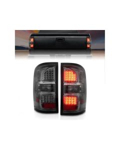 ANZO 2014-2018 GMC Sierra LED Tail Lights Black Housing Smoke Lens - 311398