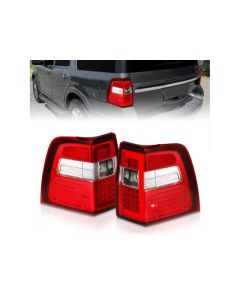 ANZO 07-17 For Expedition LED Taillights w/ Light Bar Chrome Housing Red/Clear Lens - 311410