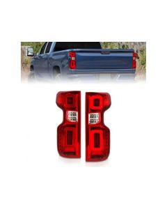 Anzo 19-21 Chevy Silverado Full LED Tailights Chrome Housing Red/Clear Lens G2 (w/C Light Bars) - 311416