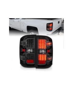 Anzo USA LED Tail Lights Black w/Clear Lens  Chevrolet Silverado 2500|3500 2015-2019- ANZO-311423