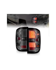 ANZO 15-19 Chevy Silverado 2500HD/3500HD (Factory Halogen Only) LED Tail Lights Smoke w/Clear Lens - 311424