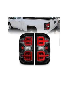 Anzo USA  LED Tail Lights w/Black Light Bar & Clear Lens Chevy Silverado 2500|3500 2015-2019- ANZO-3