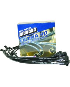Moroso Chevrolet Small Block (Sprint Car) Ignition Wire Set - Ultra 40 - Unsleeved - HEI - Black - 73722