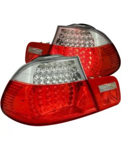 ANZO 2000-2003 BMW 3 Series E46 LED Taillights Red/Clear - 321105