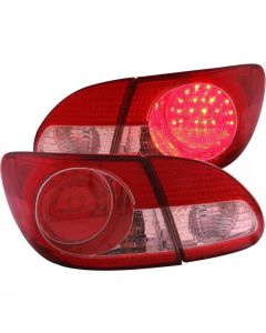 ANZO 2003-2008 Toyota Corolla LED Taillights Red Clear 4pc - 321190
