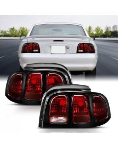 ANZO 1994-1998 Ford Mustang Taillight Dark Red Lens (OE Style) - 321350