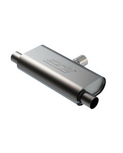 Borla T- Flow Universal Muffler - 2.5in Single Inlet/2.5in Dual Outlet 24in OAL 4.25x9.10x18in Body - 60714