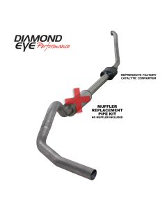 Diamond Eye KIT 4in TB MFLR RPLCMENT PIPE SGL SS 94-97 7 3L F250/F350 PWRSTROKE NFS W CARB EQIV STDS - K4306S-RP