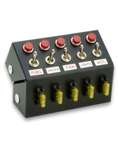 Moroso Toggle Switch Panel - Cage Mount - 5.5in - Five On/Off Switches - 74132