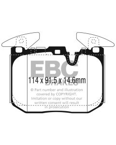 EBC 2014+ BMW I8 1.5L Turbo/Electric Yellowstuff Front Brake Pads - DP42303R