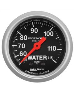 AutoMeter GAUGE WATER TEMP 2 1/16in. 50-115deg.C MECHANICAL SPORT-COMP- AUTO-3332-M