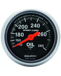 Autometer Sport-Comp 52.4mm 140-280 Deg F Mech Oil Temp Gauge - 3341