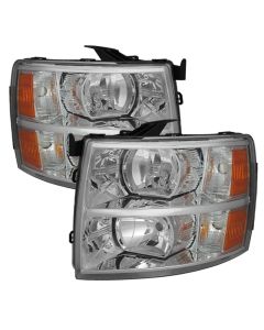 Xtune Chevy Silverado 07-13 Crystal Headlights Chrome HD-JH-CS07-AM-C - 5076984