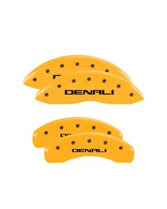 MGP 4 Caliper Covers Engraved Front & Rear Denali Yellow finish black ch - 34015SDNLYL