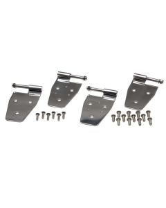 Kentrol 87-95 Jeep Wrangler YJ Door Hinge Set 4 Pieces - Polished Silver - 30441