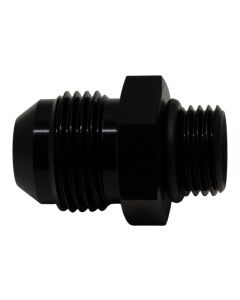 DeatschWerks 6AN ORB Male to 8AN Male Flare Adapter (Incl O-Ring) - Anodized Matte Black - 6-02-0405-B