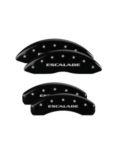 MGP 4 Caliper Covers Engraved Front & Rear Escalade Black finish silver ch - 35015SESCBK