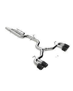 MBRP 3" Catback Quad Split Rear w/ Valve Delete Carbon Fiber Tips Volkswagen Golf R MK8 2022- MBRP-S - S46123CF