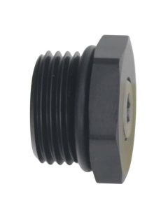 DeatschWerks 8AN ORB Male Plug Fitting with 1/8in NPT Gauge Port - Anodized Matte Black - 6-02-0731-B