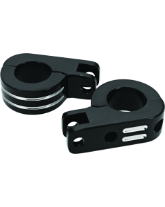 Bikers Choice Black Billet Highway Peg Mounts for 1.25 Inch Engine Guard Universal Custom Pr - 502319