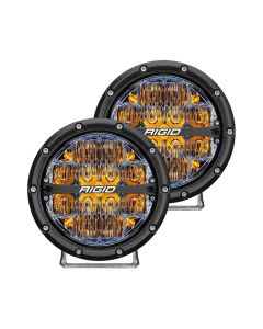 RIGID Industries 360-Series 6 Inch Led Off-Road Drive Beam Amber Backlight Pair- RIGI-36206