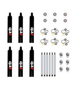 QA1 19.75 Eye-B/Eye-B V-None Dry Shock Small Body Steel 12.63 - 6 Pack - 7Q7-DRY-6PK