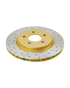 DBA 05-13 Ford Mustang GT/V6 Rear Drilled & Slotted 4000 Series Rotor w/ Gold Hat - DBA42114XS