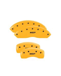 MGP 4 Caliper Covers Engraved Front & Rear MGP Yellow Finish Black Char 2010 Infiniti G37 - 37008SMGPYL
