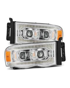 AlphaRex 02-05 Dodge Ram 1500 LUXX LED Proj Headlights Plank Style Chrome w/Activ Light/Seq Signal - 880568