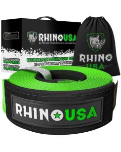 Rhino USA Recovery Tow Strap 3Inx30Ft (Green) - RG-TS3X30-GRN
