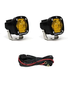 Baja Designs S1 Amber Wide Cornering LED Light w/ Mounting Bracket Pair - 387815