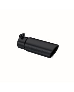 MBRP Black Coated T304 Stainless Steel 3.5" O.D. Angled Rolled End 3" Inlet 10" Length Black Exhaust - T5115BLK